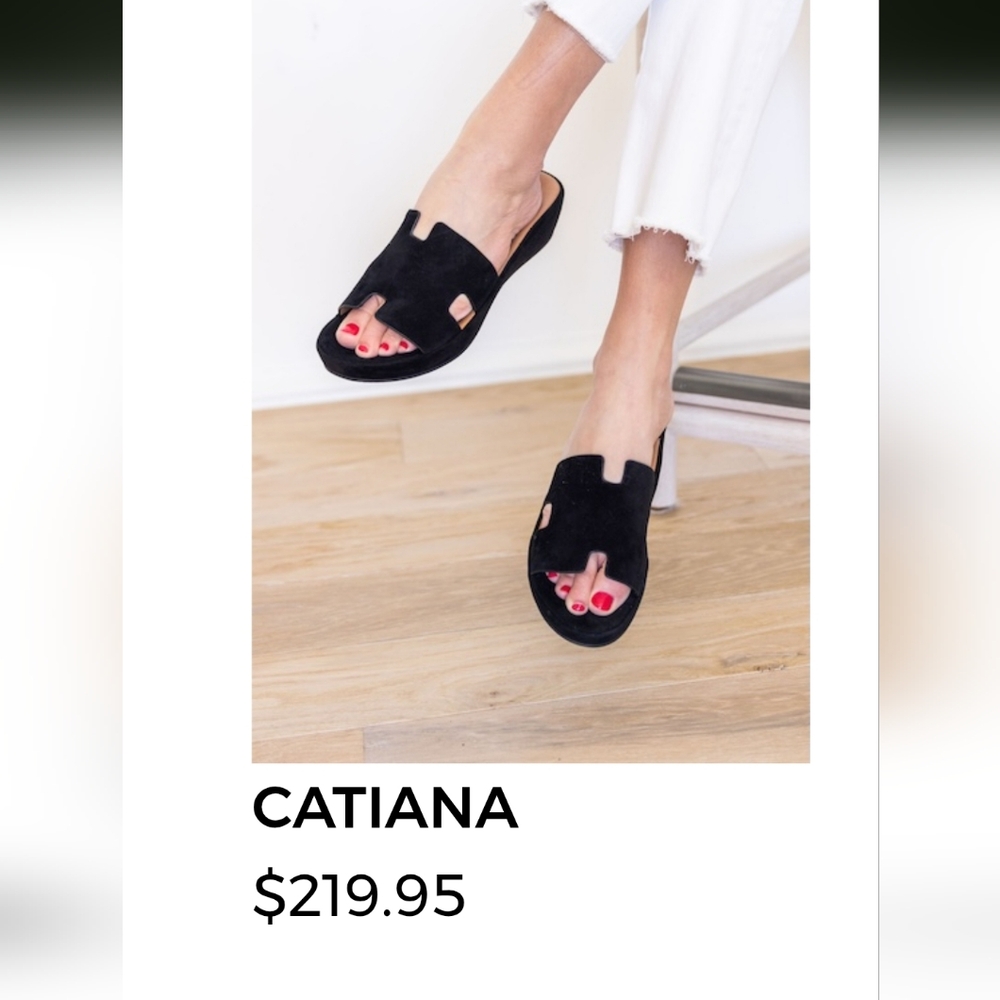 Black Slide Sandals SUEDE